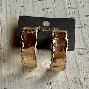 BIG BOLD FAUX GOLD LOOP EARRINGS pierced NEW NWT